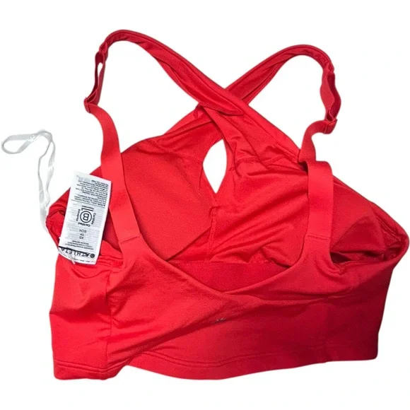 ATHLETA orange cross front cross back high neck swim bikini top size XS NWOT - Picture 4 of 7